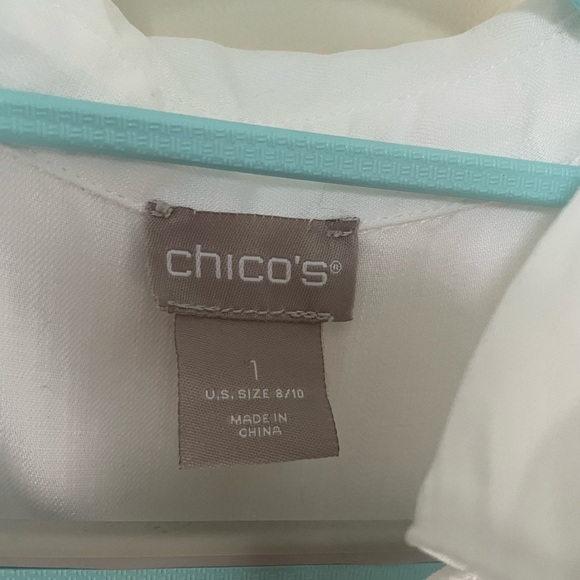 Chicos Side-Slit Button-Down Tunic Beach Cover Up - Picture 9 of 12